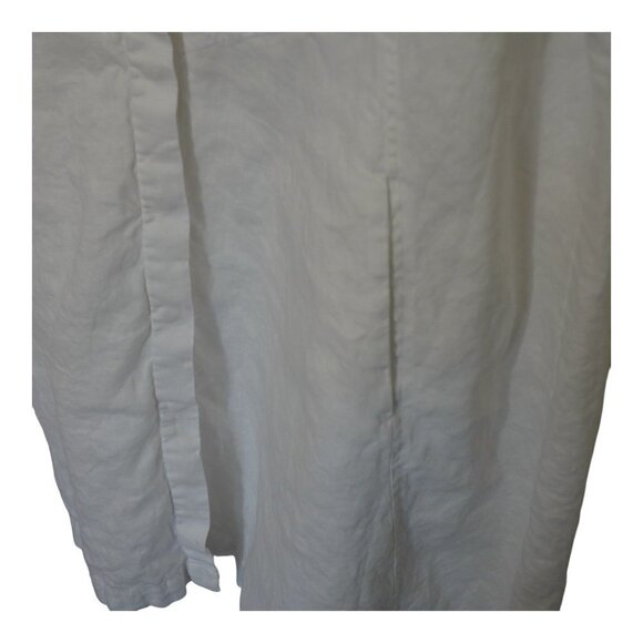 EUC J.Jill Love White Linen Collar Shirt Dress Button Front‎ Short Sleeve Sz XL - Picture 6 of 9